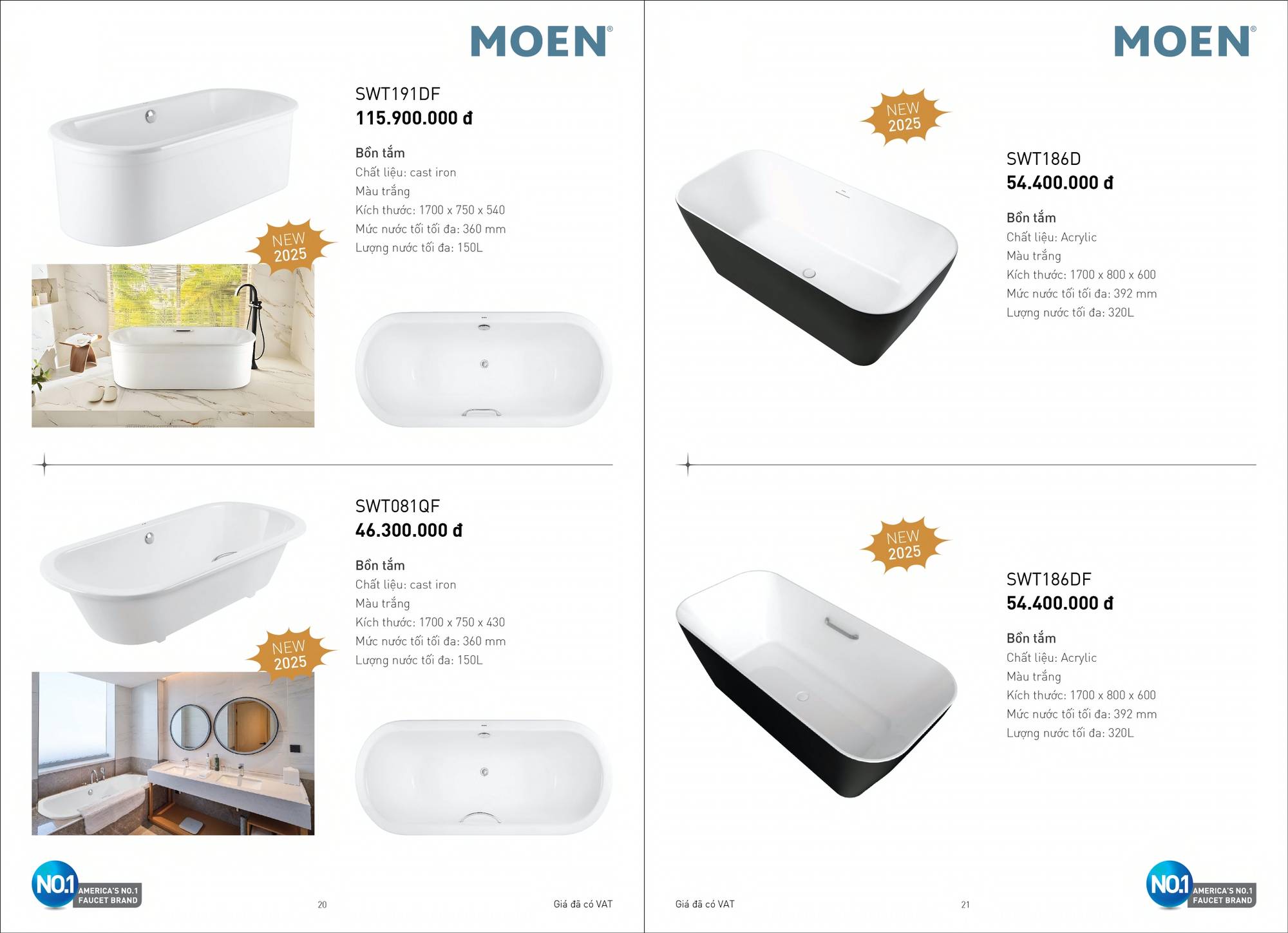 Bảng giá và Catalogue Thiết bị vệ sinh MOEN mới nhất 2025 /Page 11